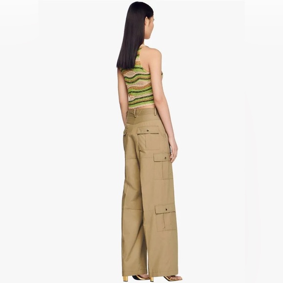 Sandro Popeye Wide Leg Cargo Pants - Picture 3 of 12